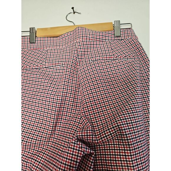 J Crew Hayden Red Black Plaid Crop Kickout Pants Size 4 - Picture 9 of 16